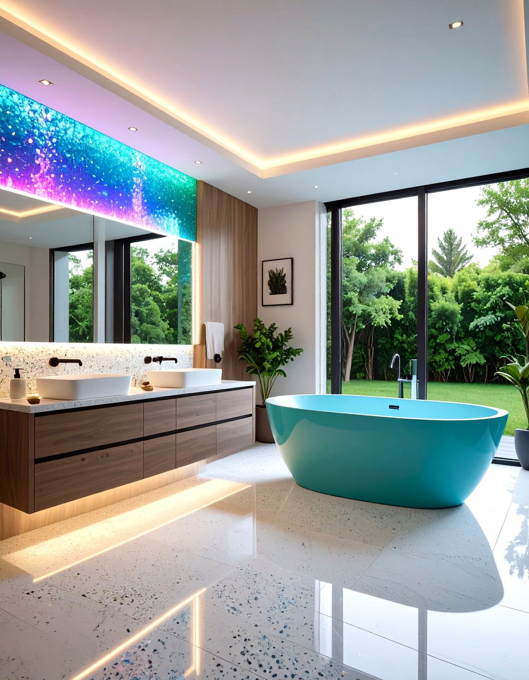 Technicolor LED Maximalist Bathroom - 20 Maximalist Bathroom Design Ideas