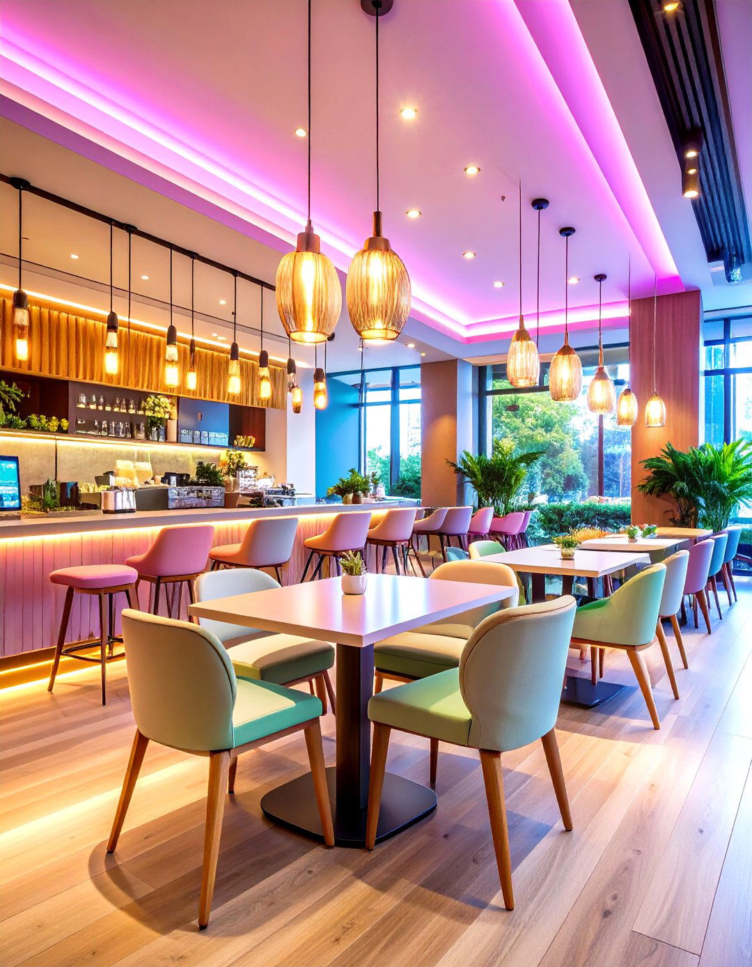Technology Integrated Restaurant Interior Design - 20 Restaurant Interior Design Ideas