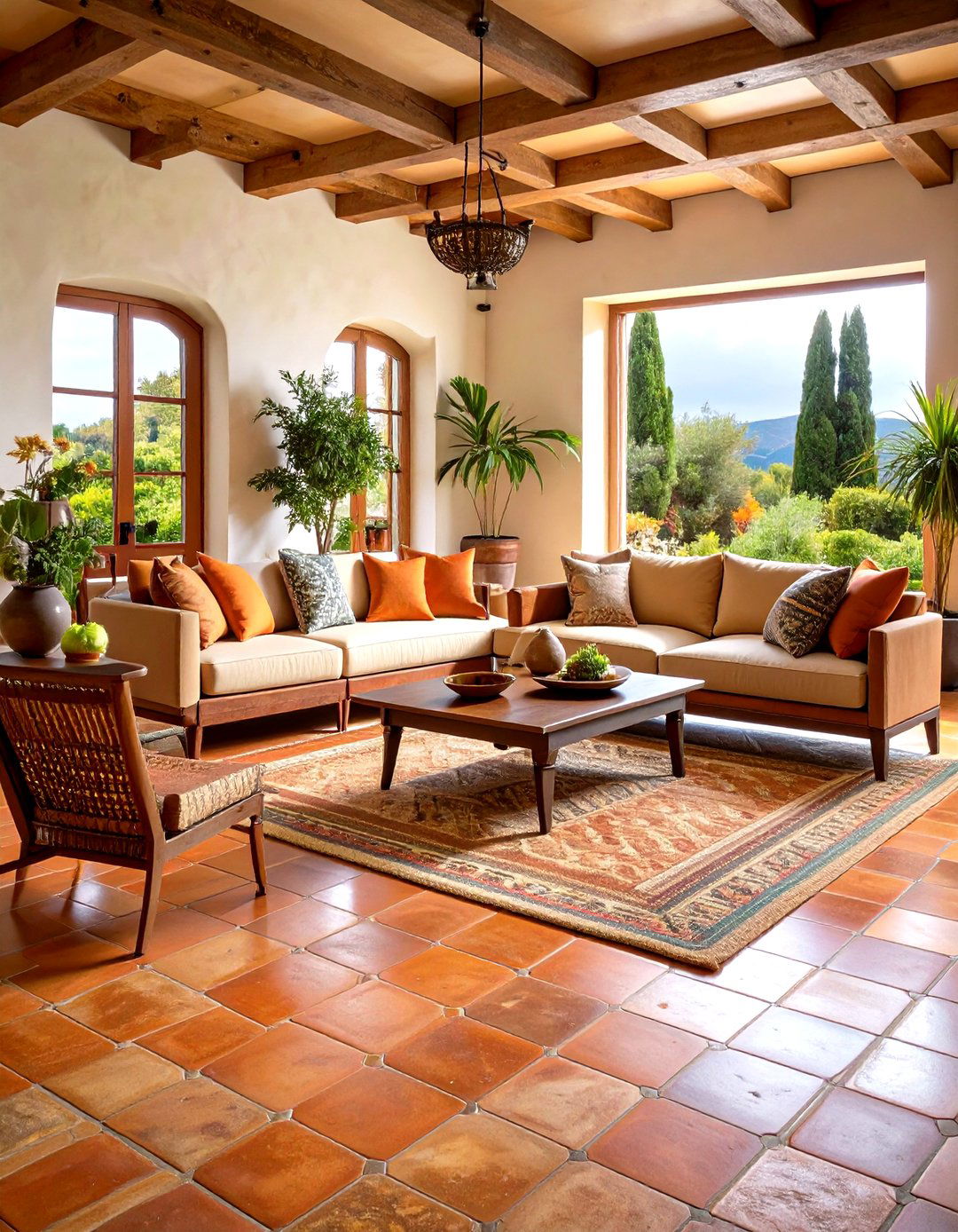 Terra Cotta Flooring - 20 Tuscan Living Room Ideas