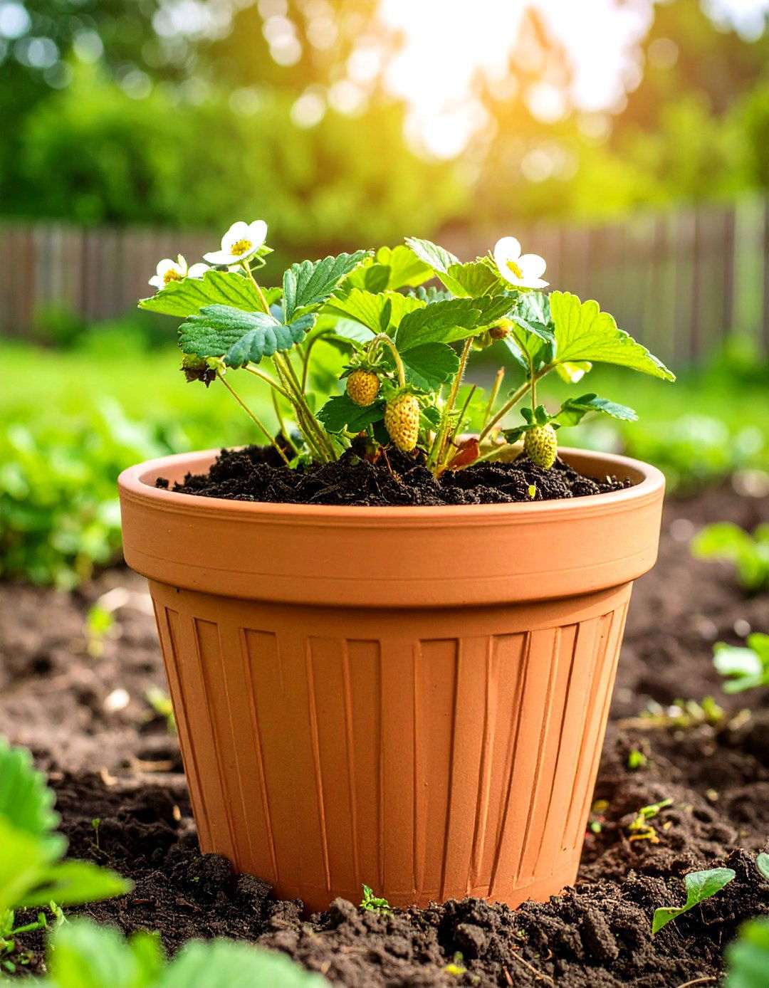 Terra Cotta Strawberry Pot with Pockets - 20 Strawberry Planter Ideas