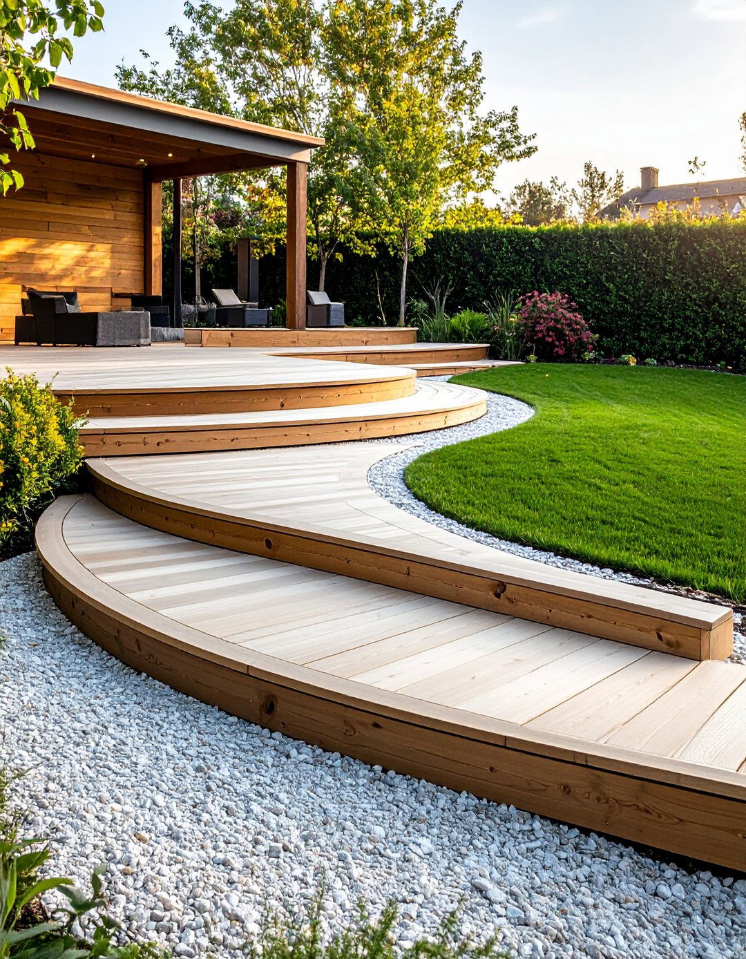 Terraced Amphitheater Seating for Backyard Events - 20 Down Sloped Backyard Ideas