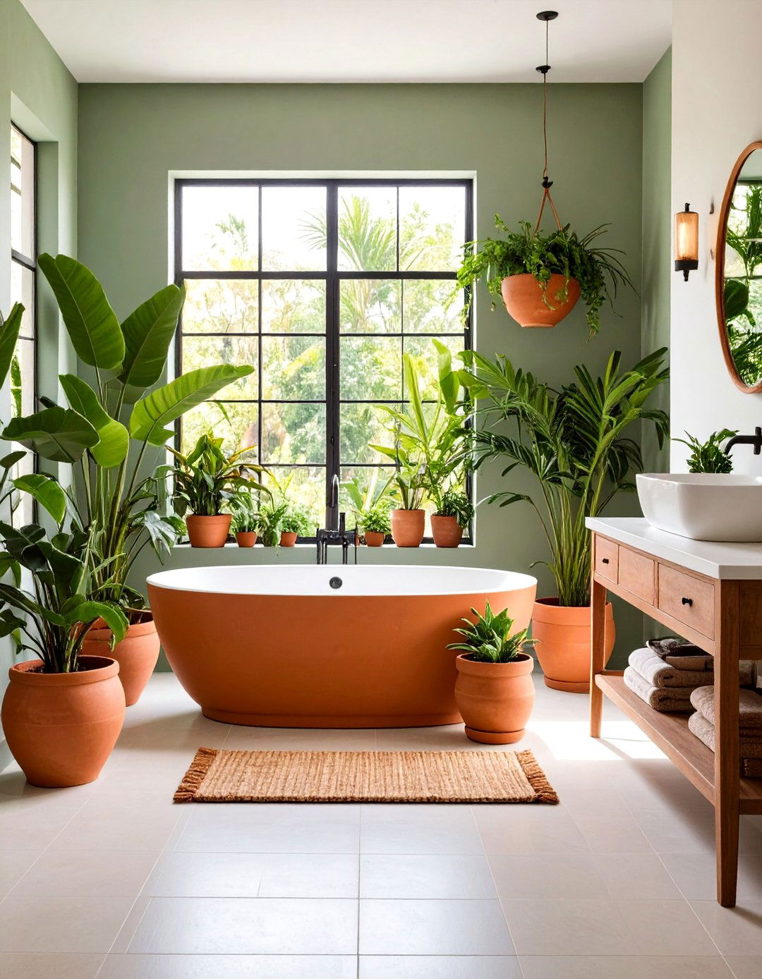 Terracotta Accent Walls - 20 Terracotta Bathroom Ideas
