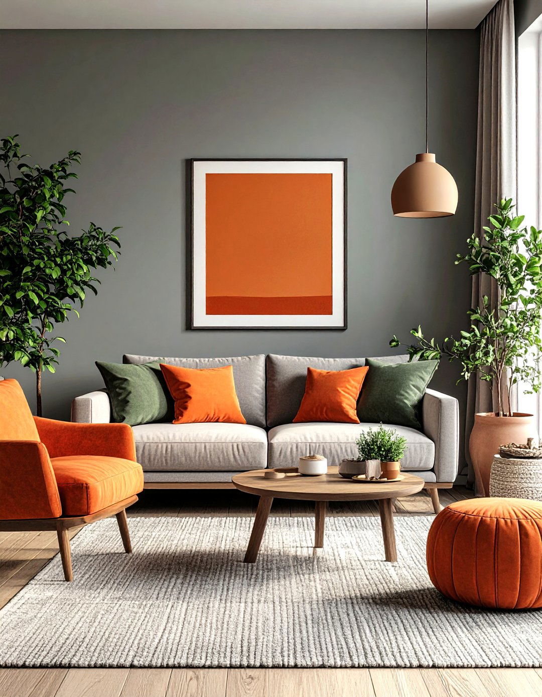 Terracotta Accents for Earthy Contrast - 20 Grey and Sage Green Living Room Ideas