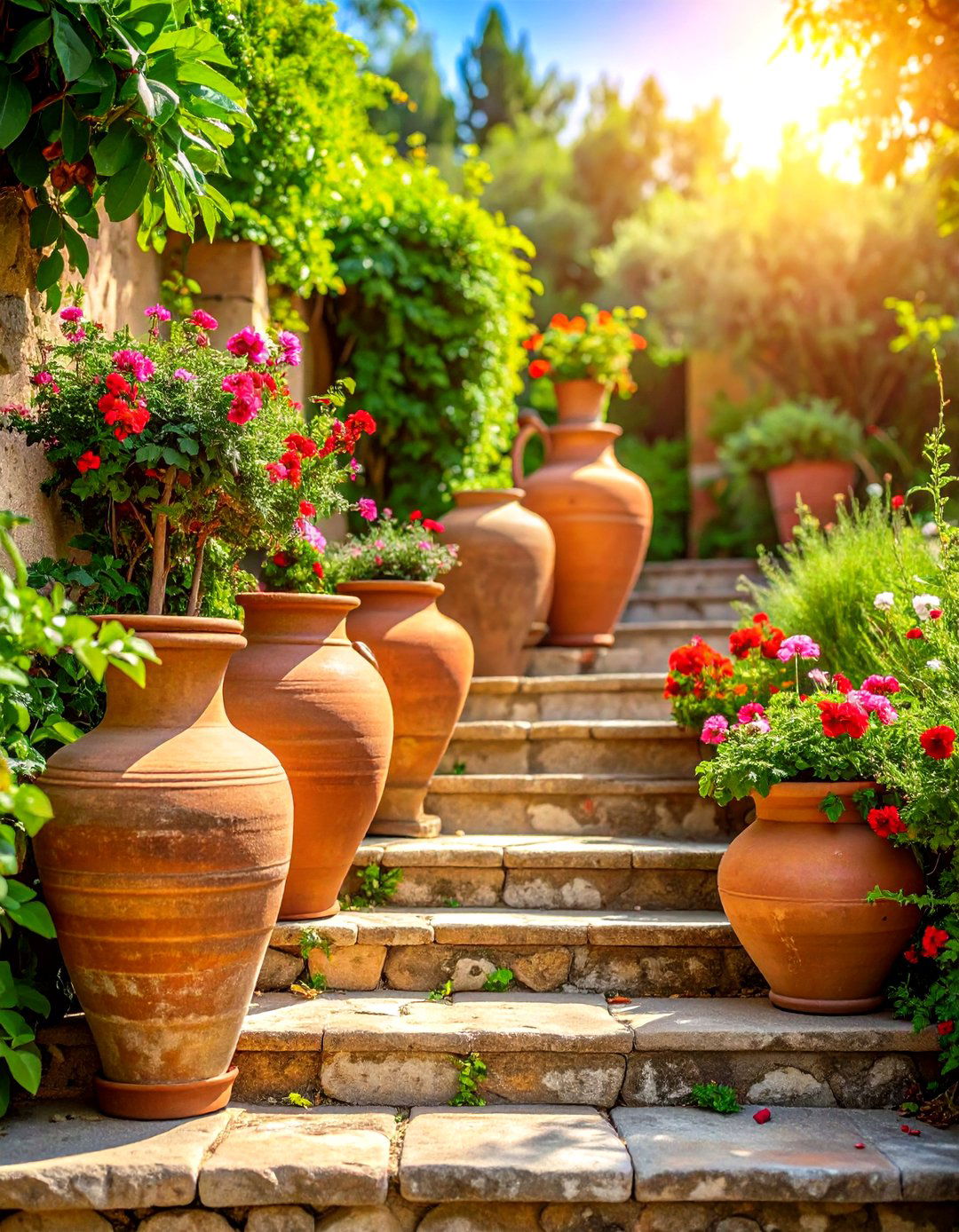 Terracotta Amphora Accents - 20 Greek Garden Ideas
