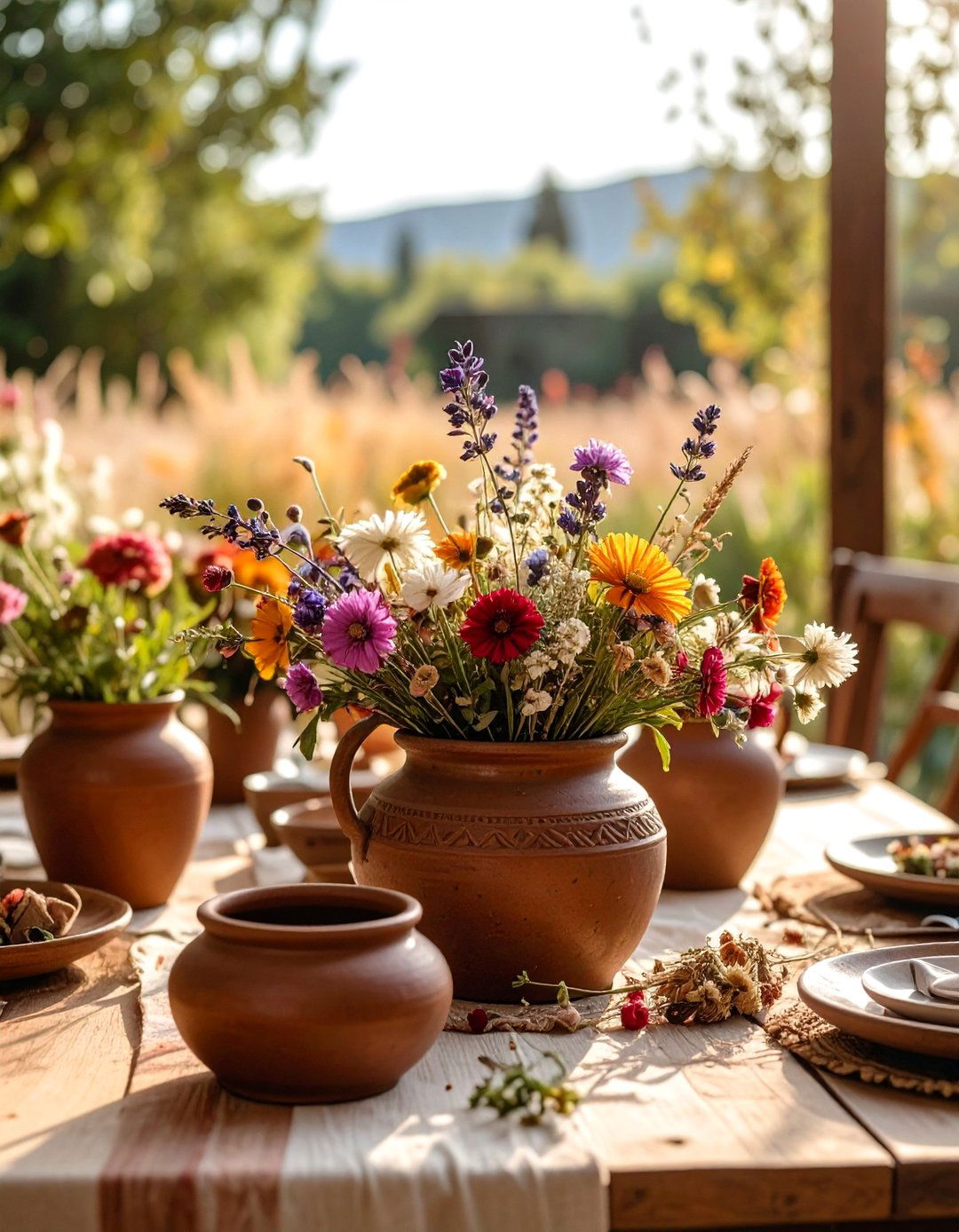 Terracotta Clay Pot Centerpieces - 20 Terracotta Wedding Décor Ideas