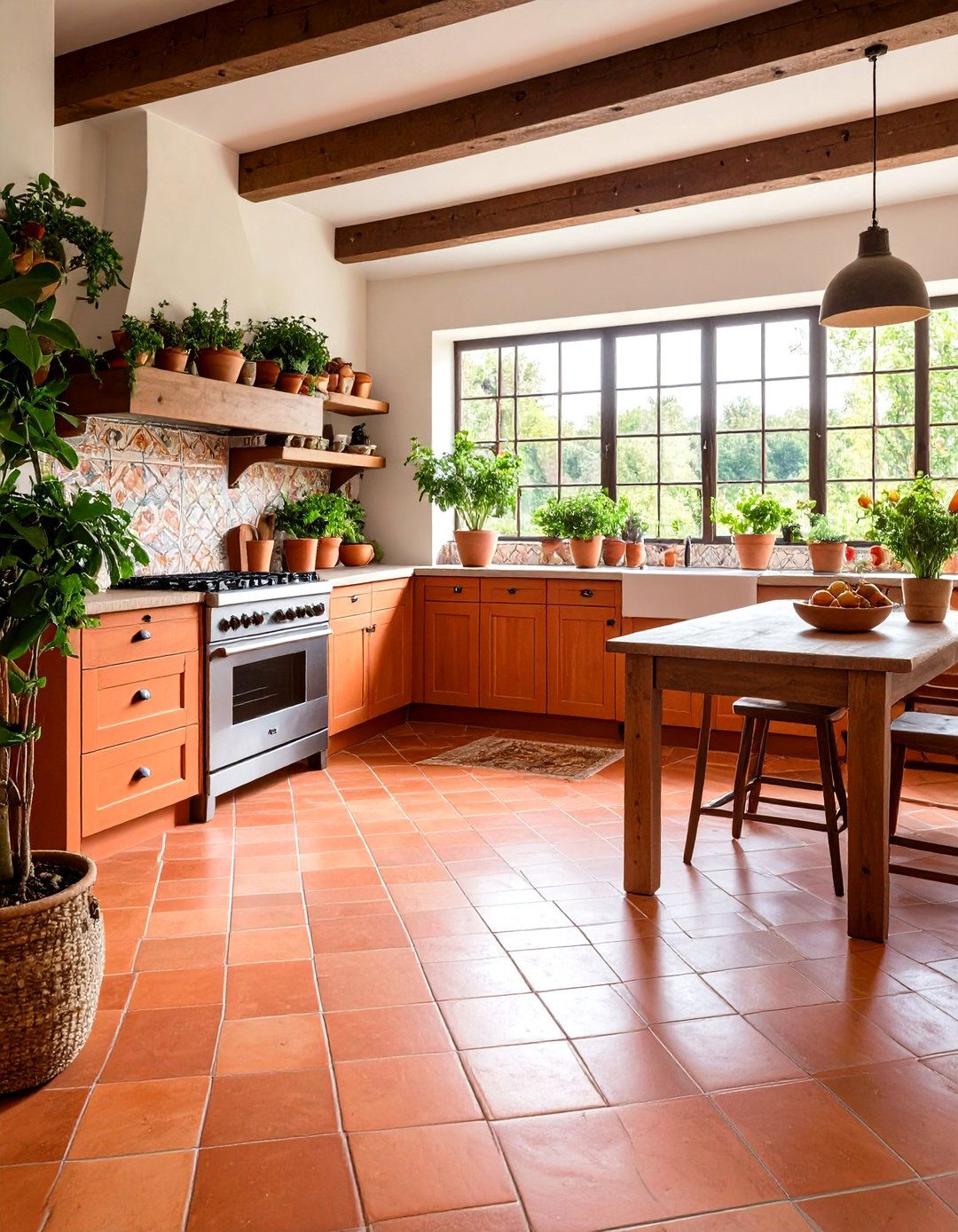 Terracotta Floor Tiles - 20 Tuscan Kitchen Design Ideas