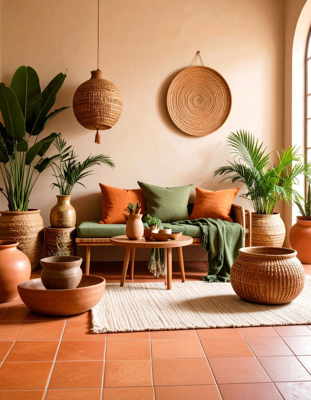 Terracotta Floors with Creamy Taupe Walls - 20 Floor and Wall Color Ideas