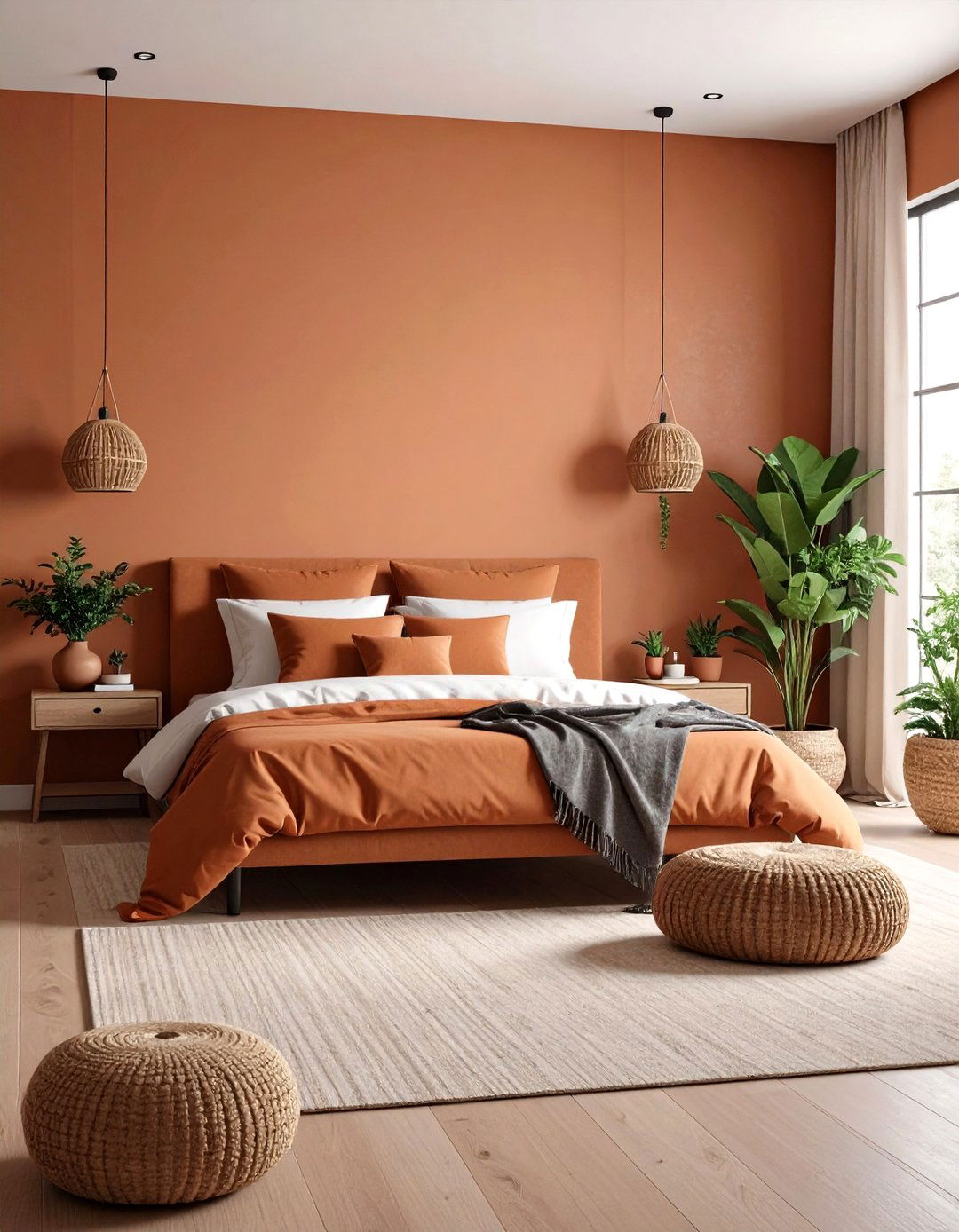 Terracotta Headboard Feature - 20 Terracotta Bedroom Ideas