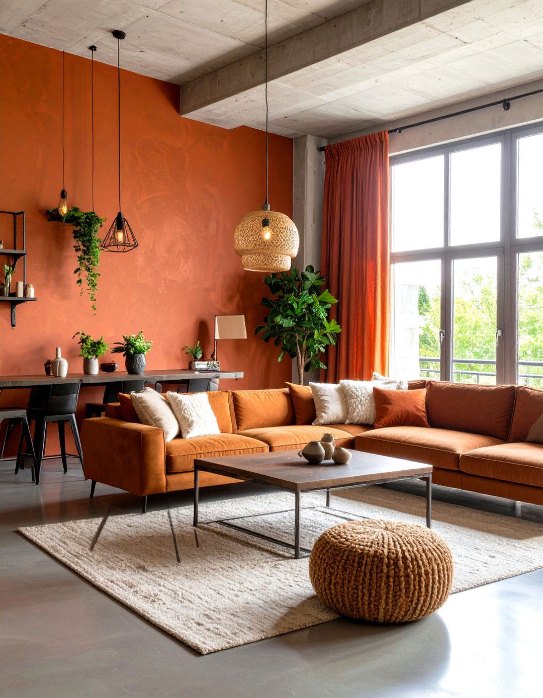 Terracotta Industrial Loft Contrast - 20 terracotta home decor ideas