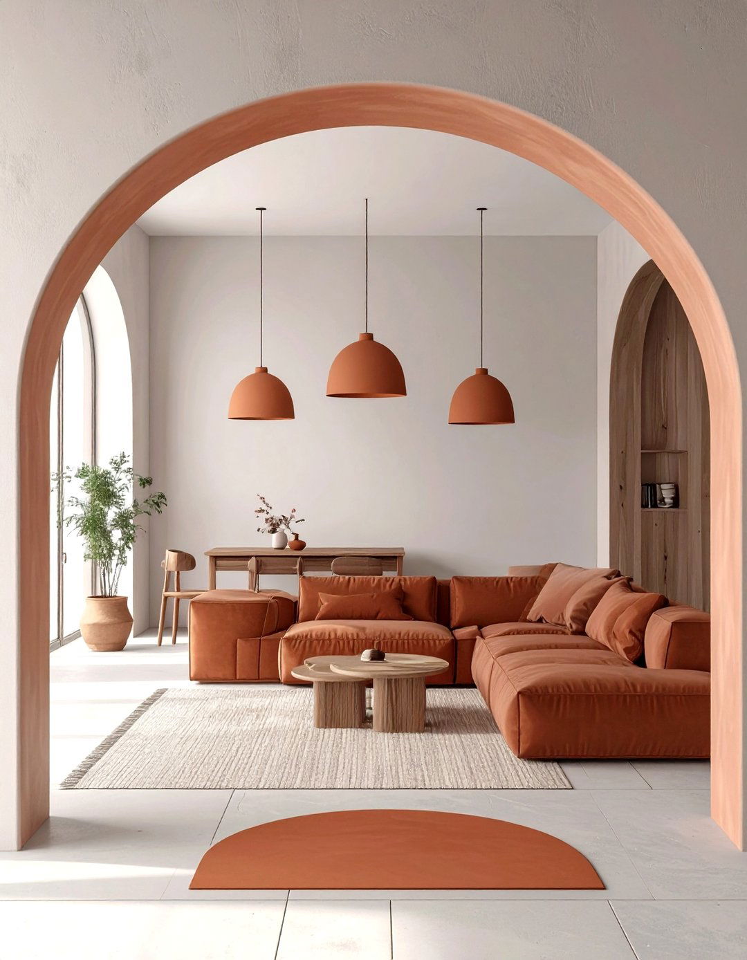 Terracotta Multifunctional Studio Apartment - 20 terracotta home decor ideas