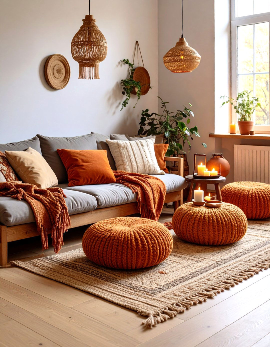Terracotta Nordic Hygge Textiles - 20 terracotta home decor ideas
