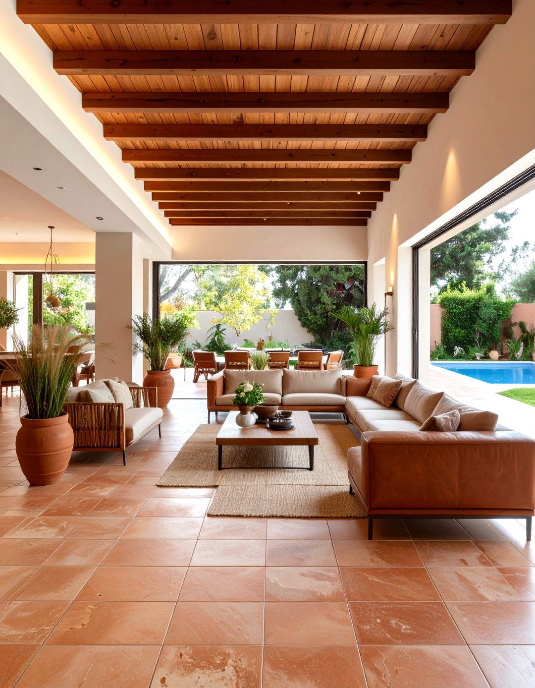 Terracotta Outdoor Indoor Transitional Space - 20 terracotta home decor ideas