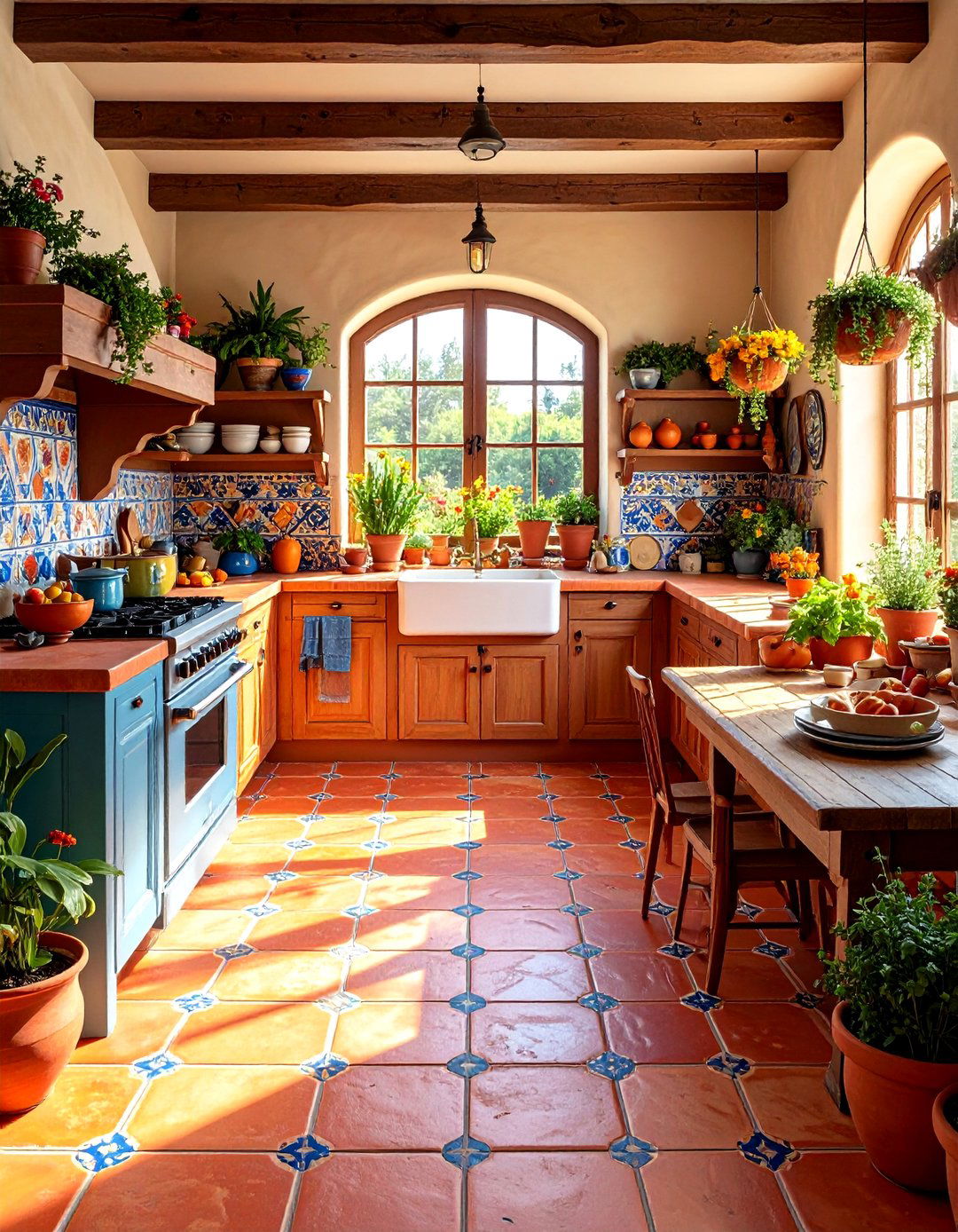 Terracotta Tile Kitchen Flooring - 20 Kitchen Flooring Ideas