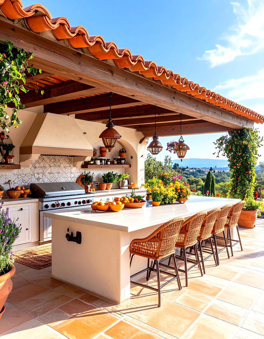 Terracotta Tile Outdoor Kitchen Roof - 20 Outdoor Kitchen Roof Ideas