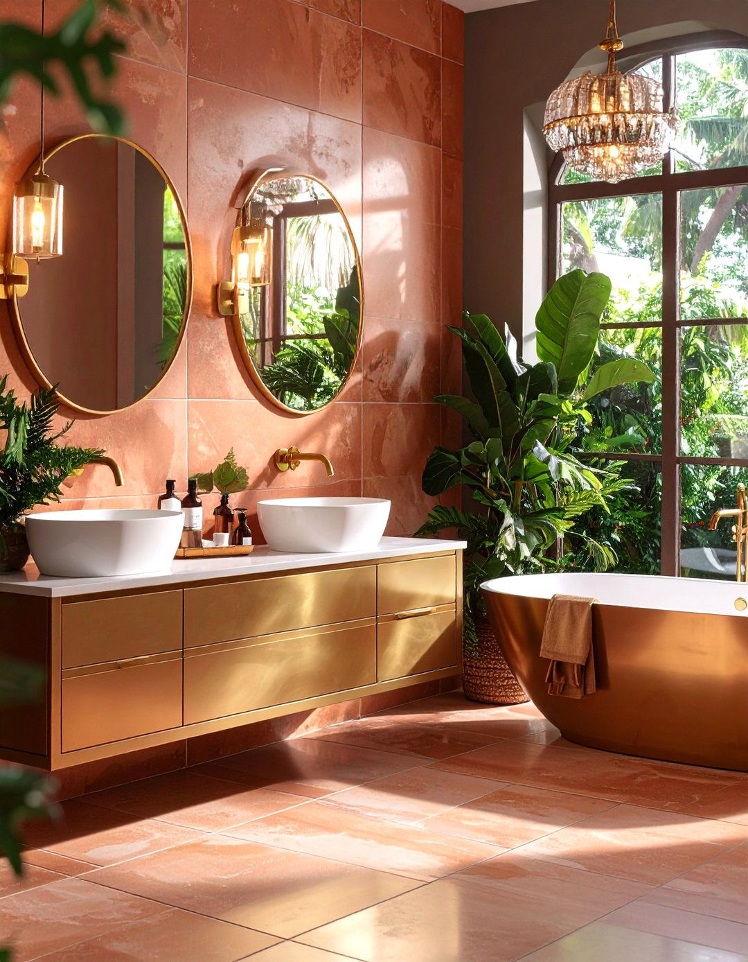 Terracotta Tiled Showers - 20 Terracotta Bathroom Ideas