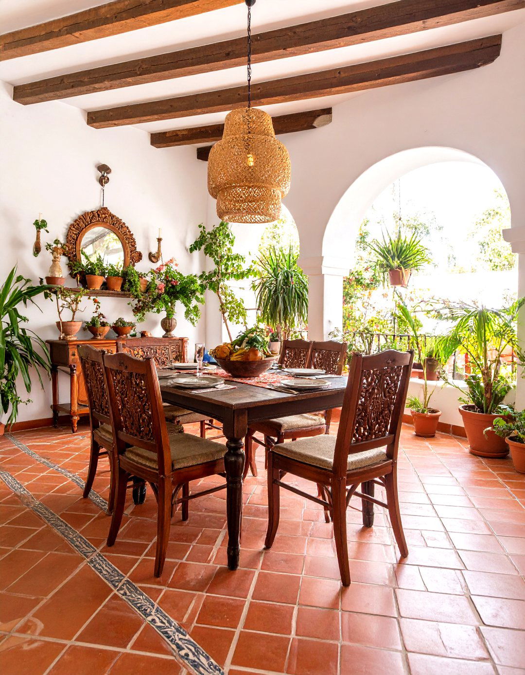 Terracotta Tiled Spanish Dining Room Floor - 20 spanish style dining room ideas