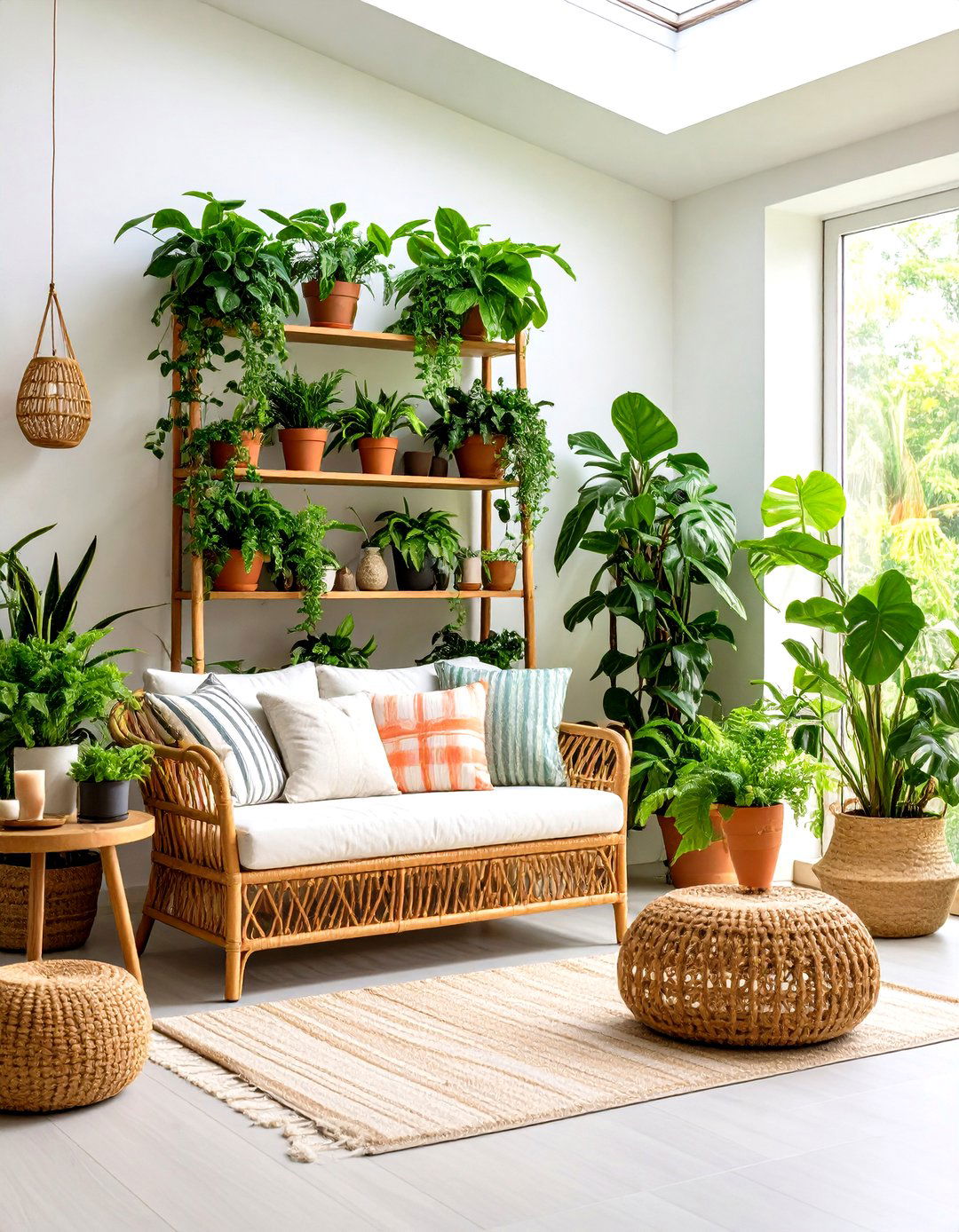 Terracotta Tropical Indoor Garden Nook - 20 terracotta home decor ideas