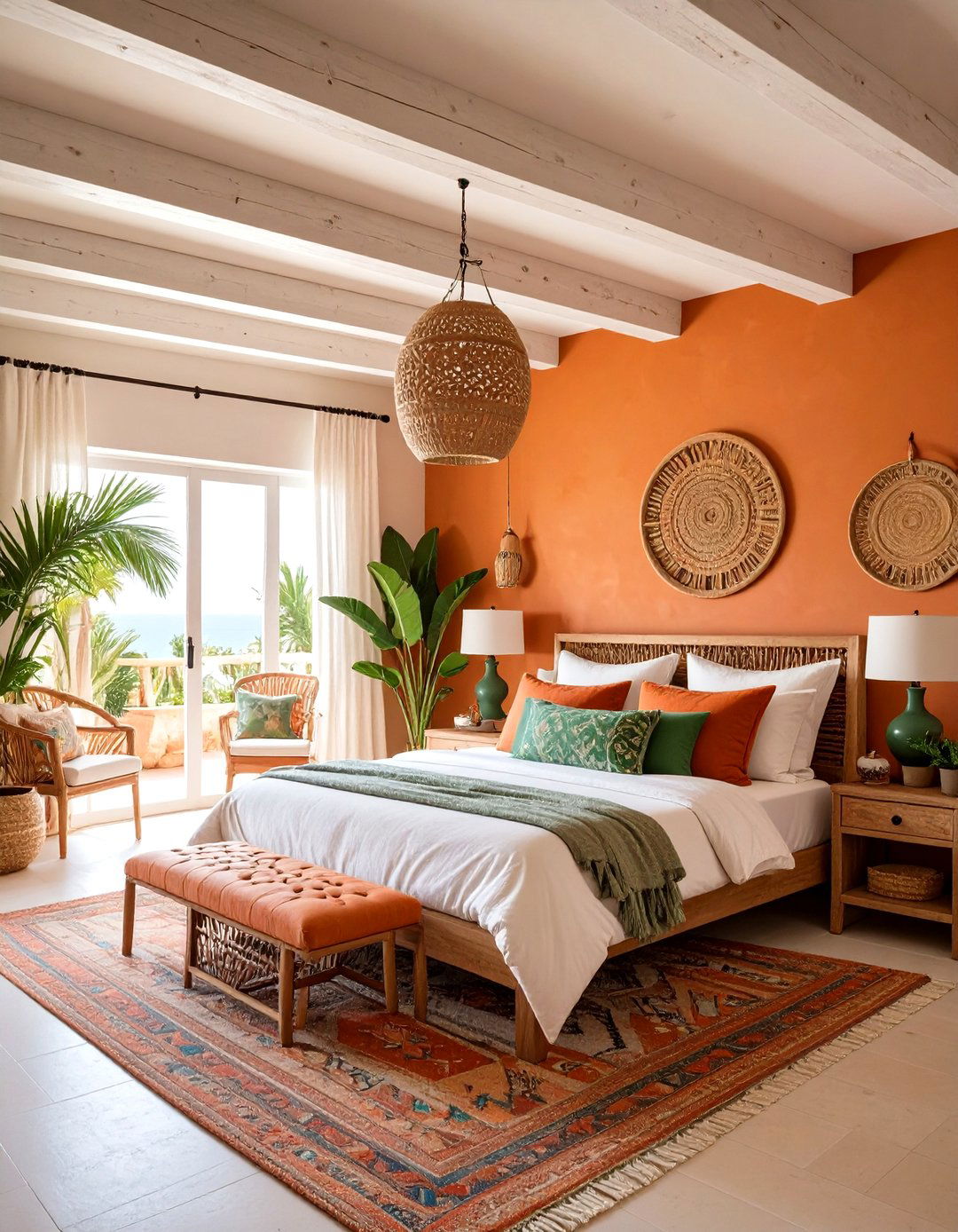 Terracotta and Green Pairing - 20 Terracotta Bedroom Ideas