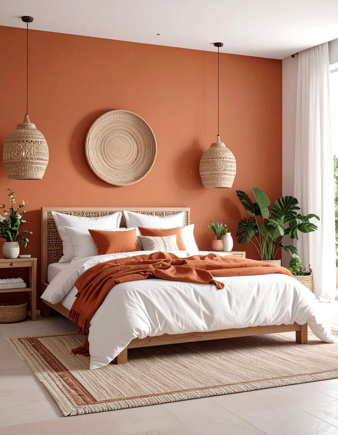 Terracotta and Natural Wood Fusion - 20 Terracotta Bedroom Ideas