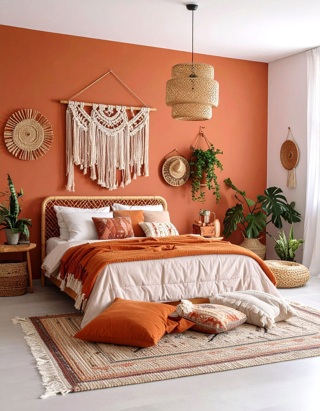 Terracotta and White Contrast - 20 Terracotta Bedroom Ideas