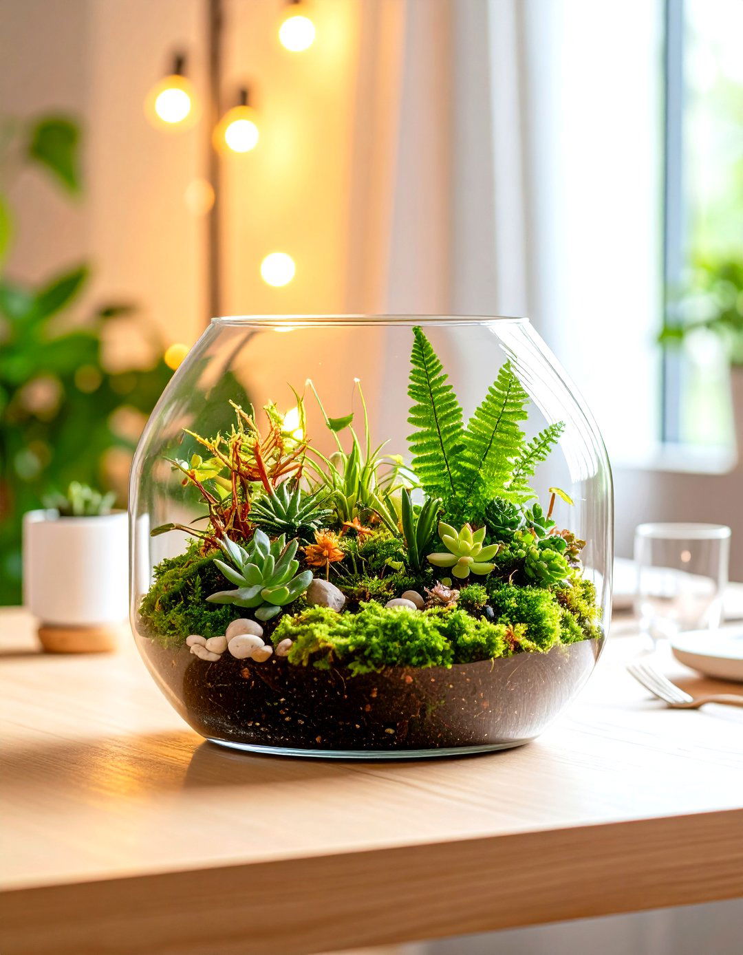 Terrarium Greens Bring the Outdoors to the Dining Table - 20 Dining Room Table Decor Ideas