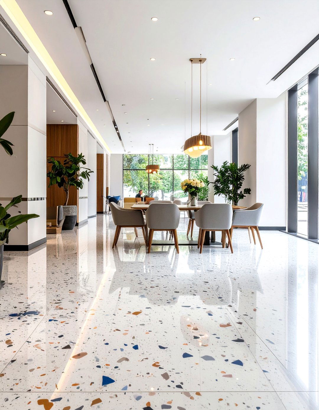 Terrazzo Concrete Floors with Decorative Aggregates - 20 Concrete Floor Ideas