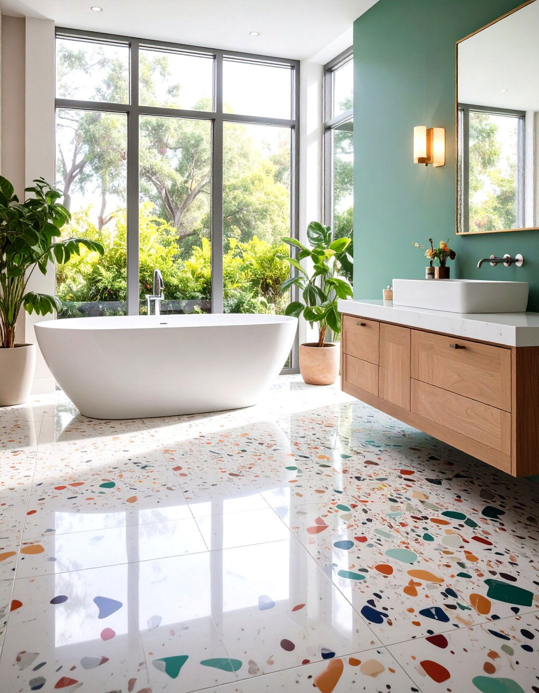 Terrazzo Flooring - 20 Small Bathroom Flooring Ideas