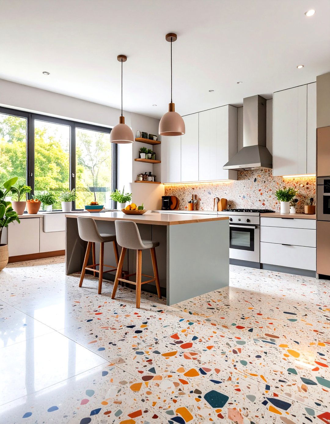Terrazzo Kitchen Floor Tile Retro Revival - 20 Kitchen Floor Tile Ideas