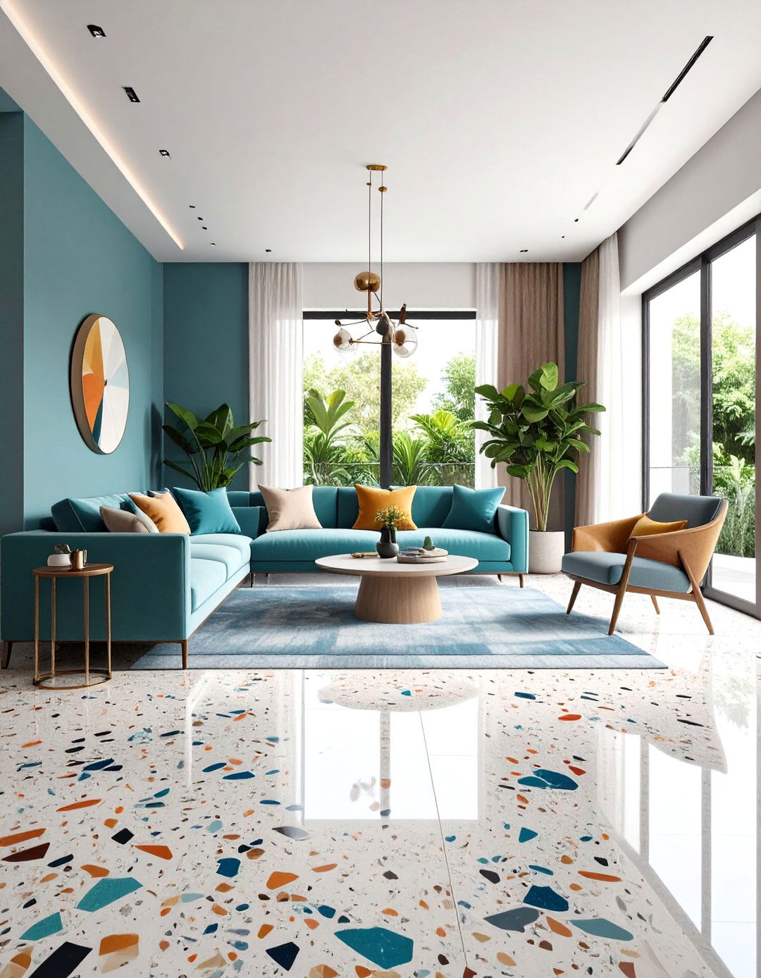 Terrazzo Living Room Flooring - 20 Living Room Flooring Ideas