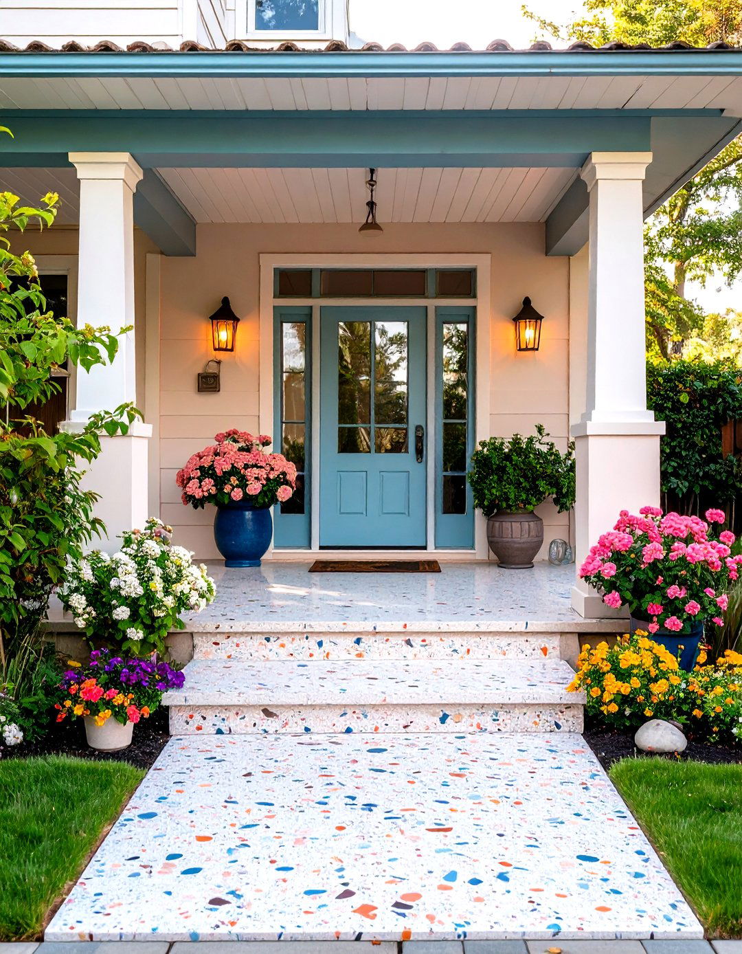 Terrazzo Look Front Porch Tile Mid Century Chic - 20 Front Porch Tile Ideas
