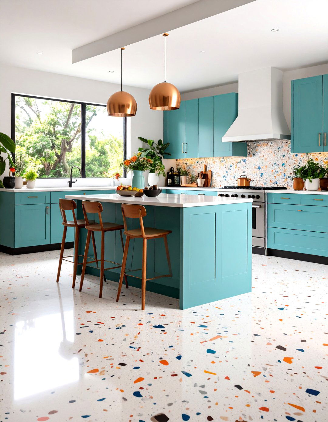 Terrazzo Look Indoor Concrete Floor Paint - 20 Indoor Concrete Floor Paint Ideas