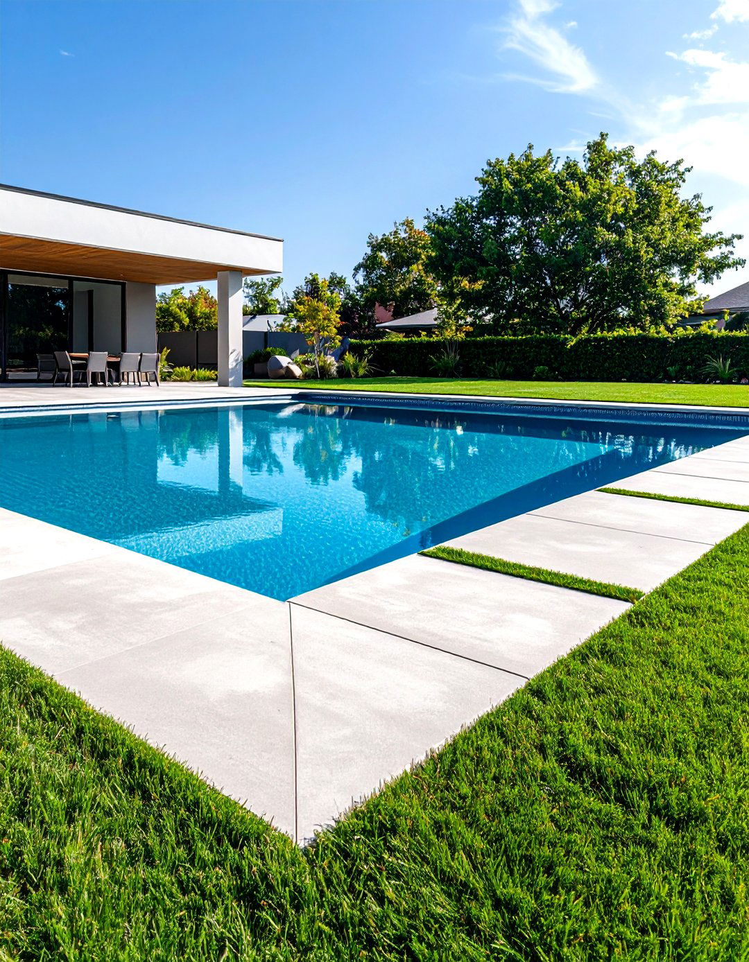 Terrazzo Style Concrete Pool Deck with Marble Chips - 20 Concrete Pool Deck Ideas