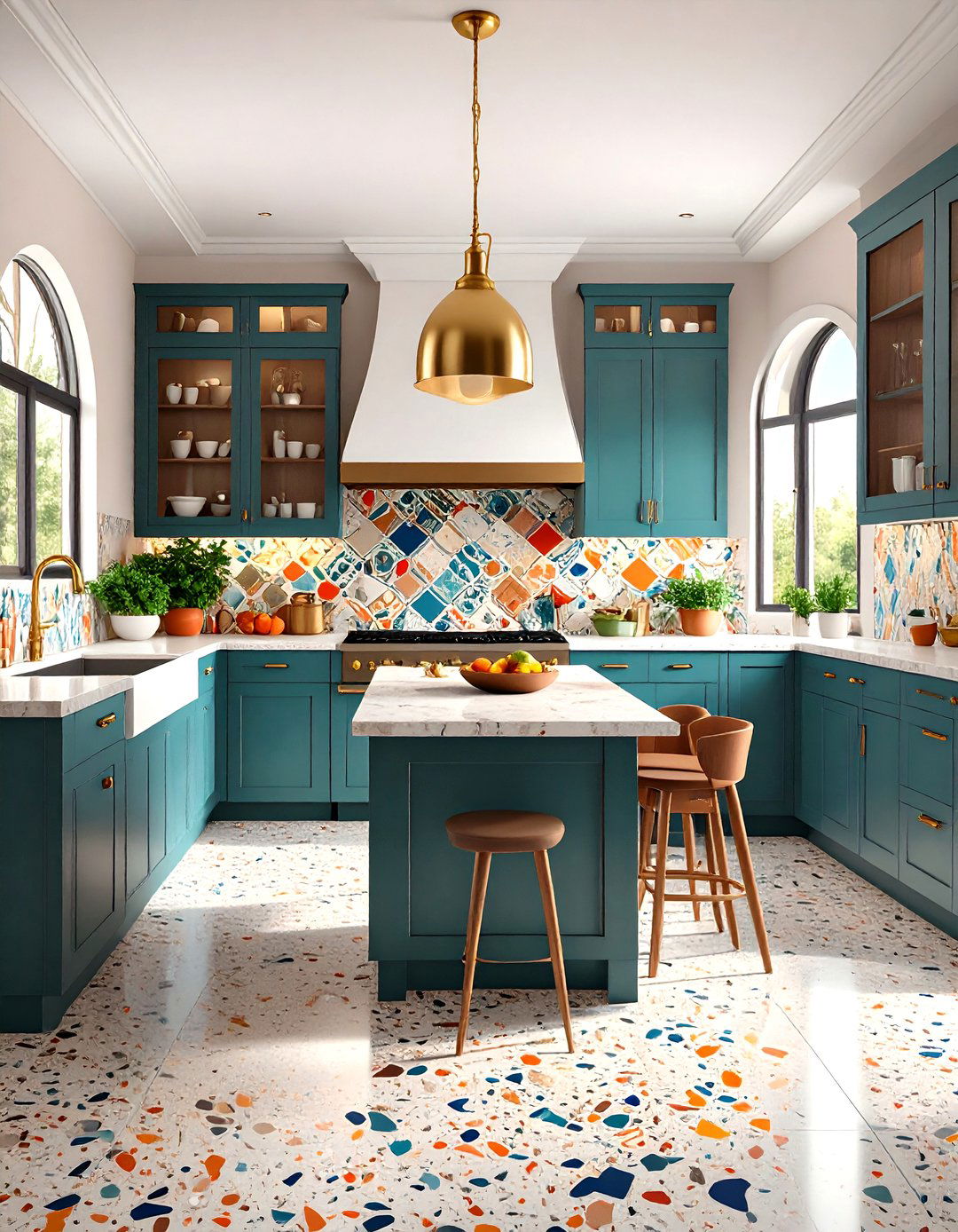 Terrazzo and Tile Retro Kitchen - 20 Retro Kitchen Ideas