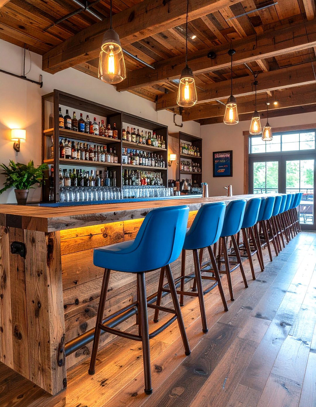 Texas Stadium Seat Row Bar Feature - 20 Dallas Cowboys Man Cave Ideas