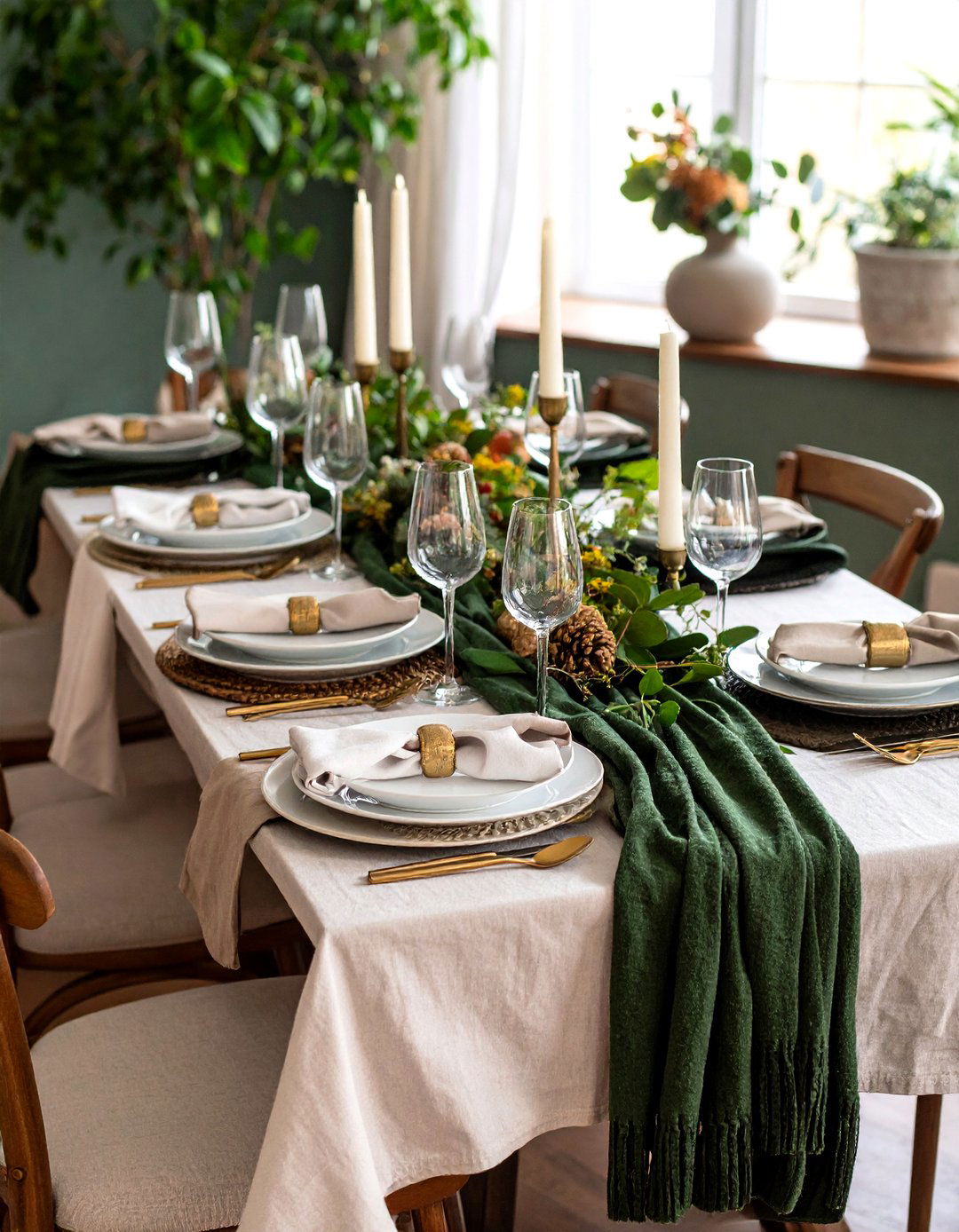 Textile Contrasts Bringing Depth to the Dining Table - 20 Dining Table Decor Ideas