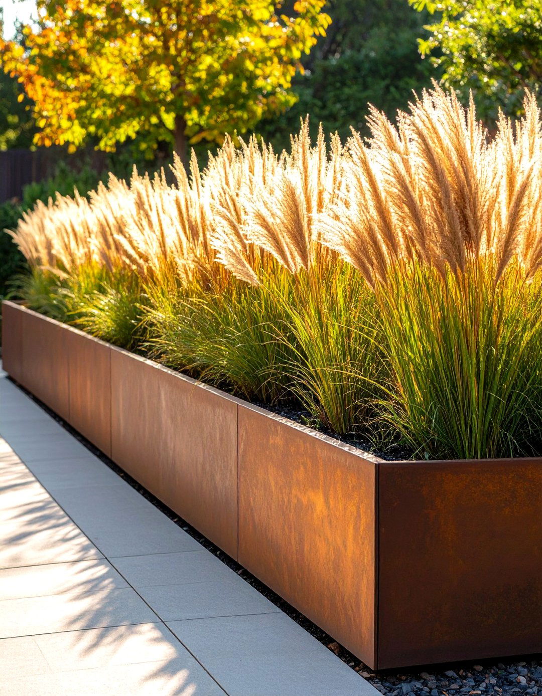 Textural Grass and Grain Fall Flower Box Design - 20 Fall Flower Box Ideas
