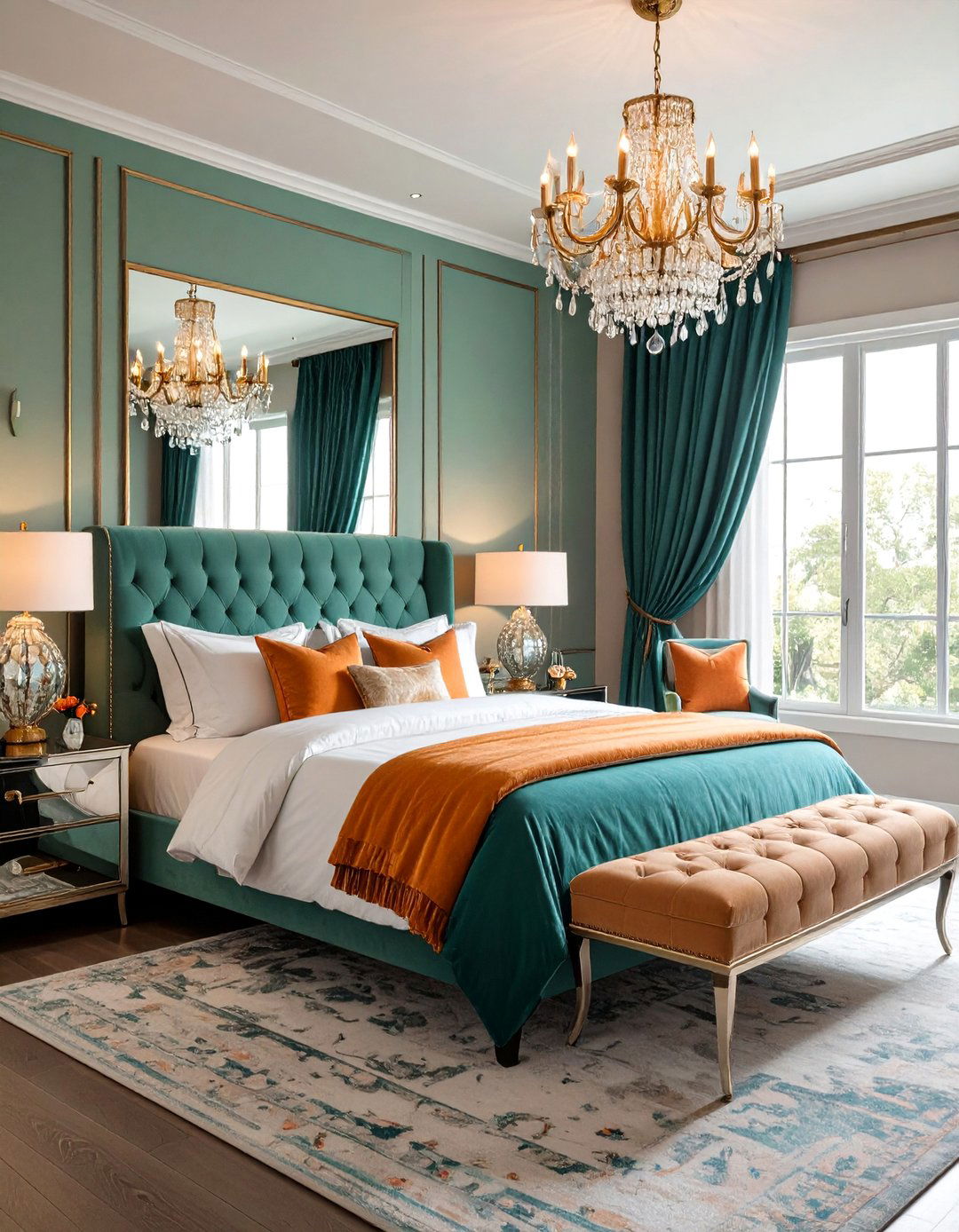 Textural Layers for Cozy Vibes - 20 Teal and Orange Bedroom Ideas