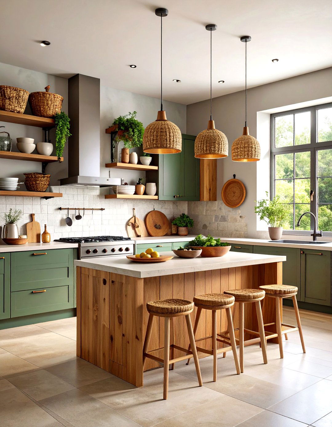 Textural Mix One Wall Kitchen - 20 One Wall Kitchen Ideas