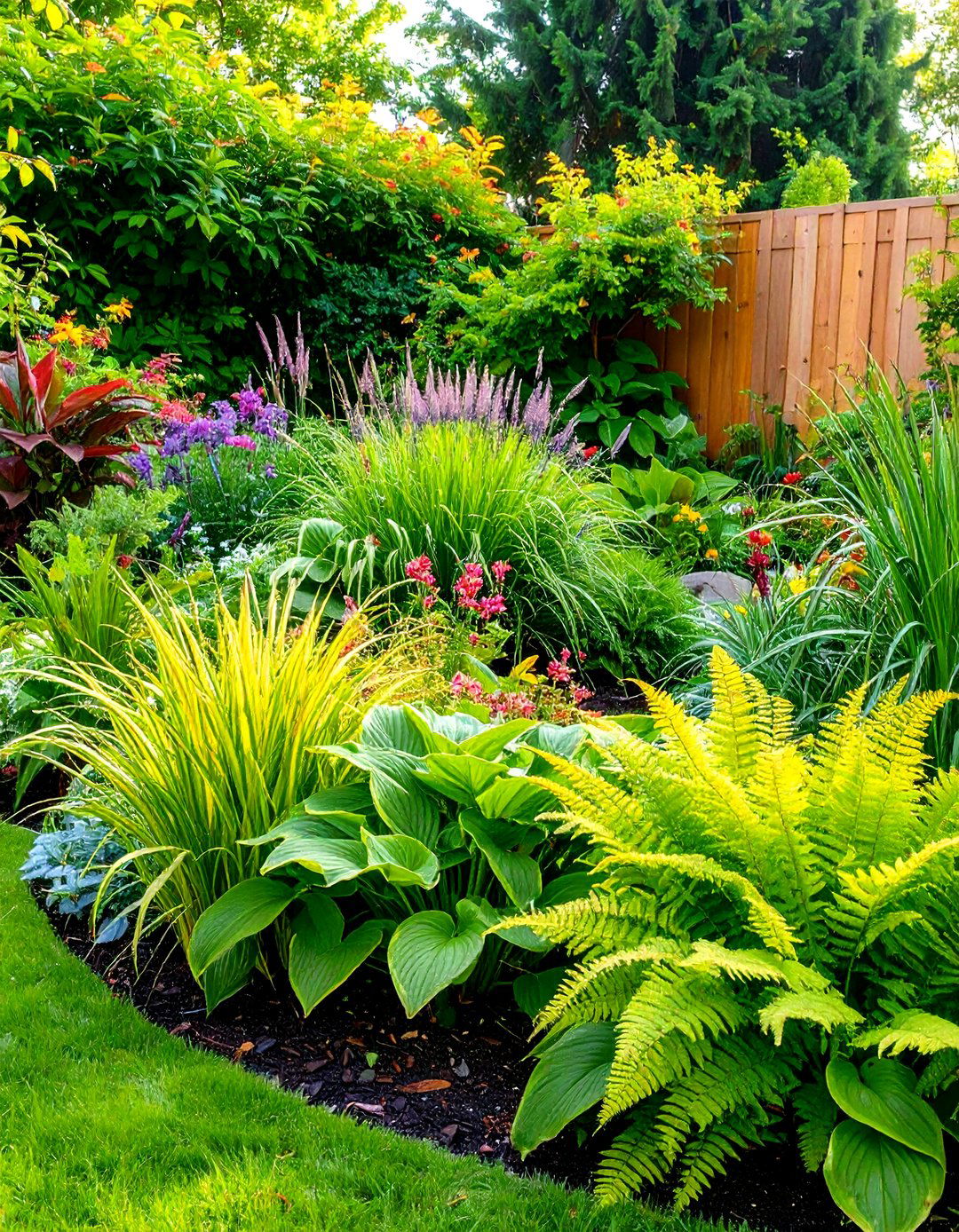 Textural Plant Layering - 20 Small Front Yard Landscaping Ideas