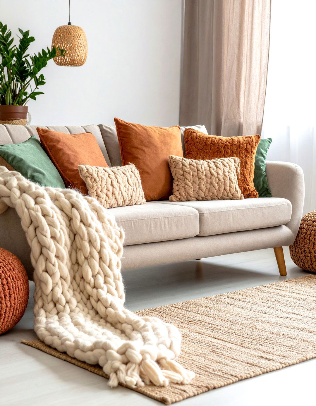Textural Throws and Cushions Boost Living Room Comfort - 20 Cozy Living Room Ideas