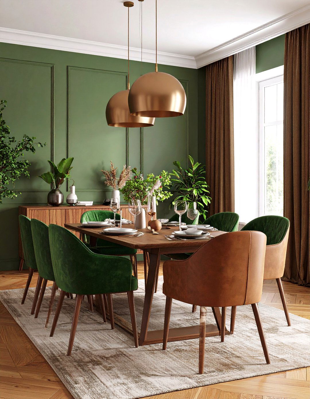 Textural Transitional Dining Room Fabric and Material Mixing - 20 Transitional Dining Room Ideas