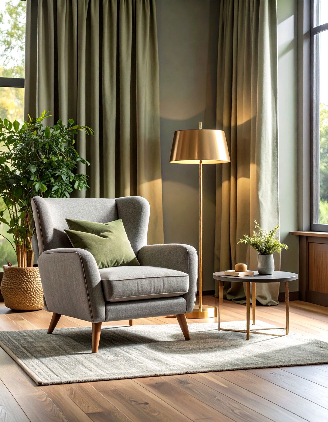 Texture Play with Boucle and Linen - 20 Grey and Sage Green Living Room Ideas