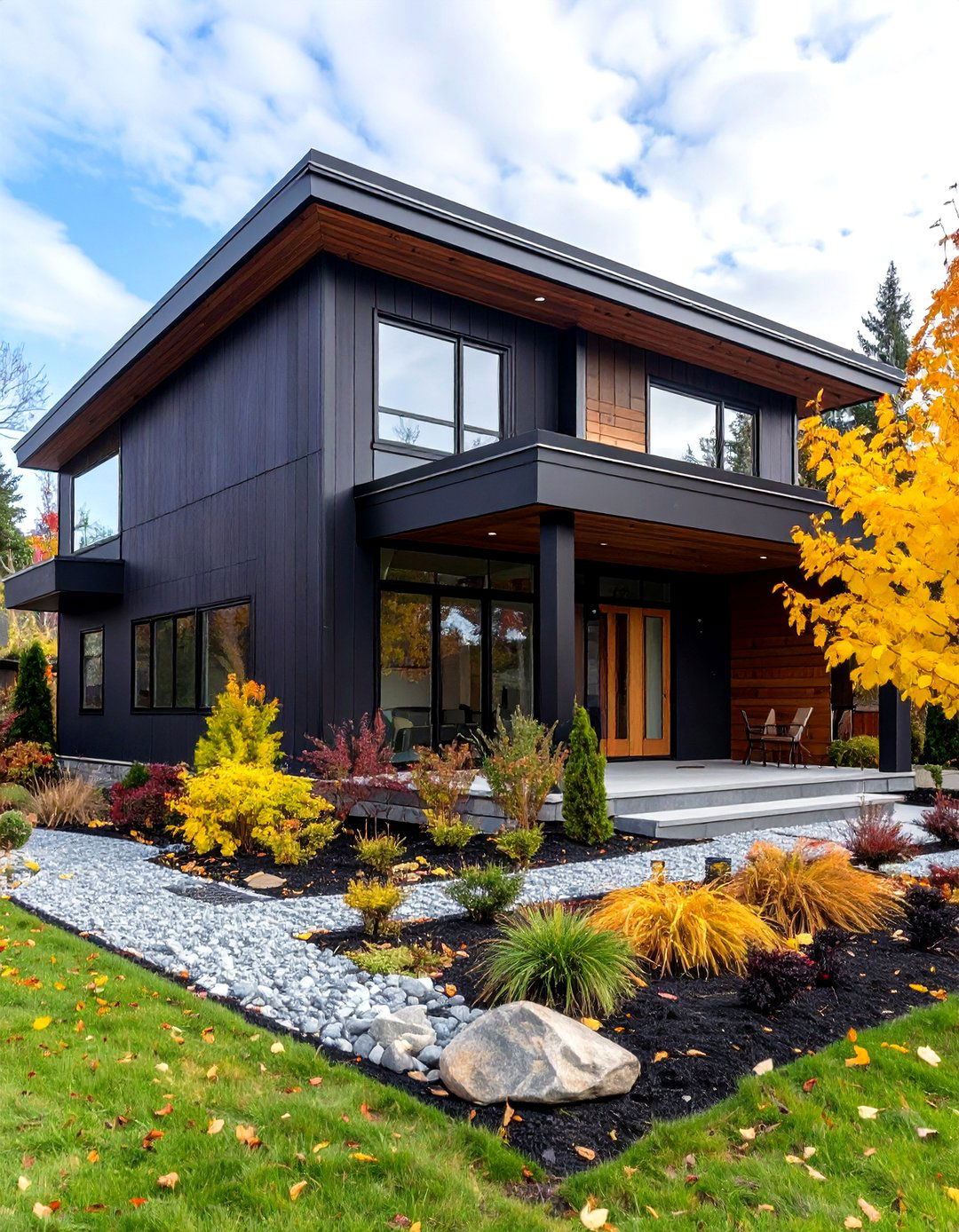Textured Black Siding House - 20 black siding house ideas
