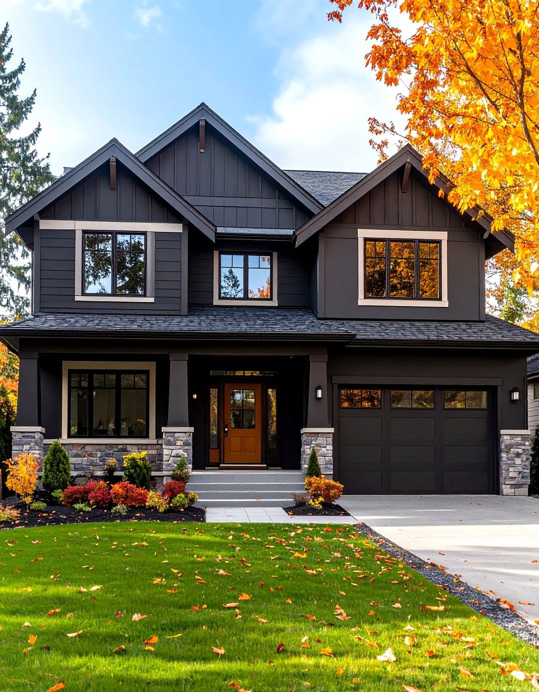 Textured Black Stucco for Subtle Depth - 20 Black Stucco House Ideas