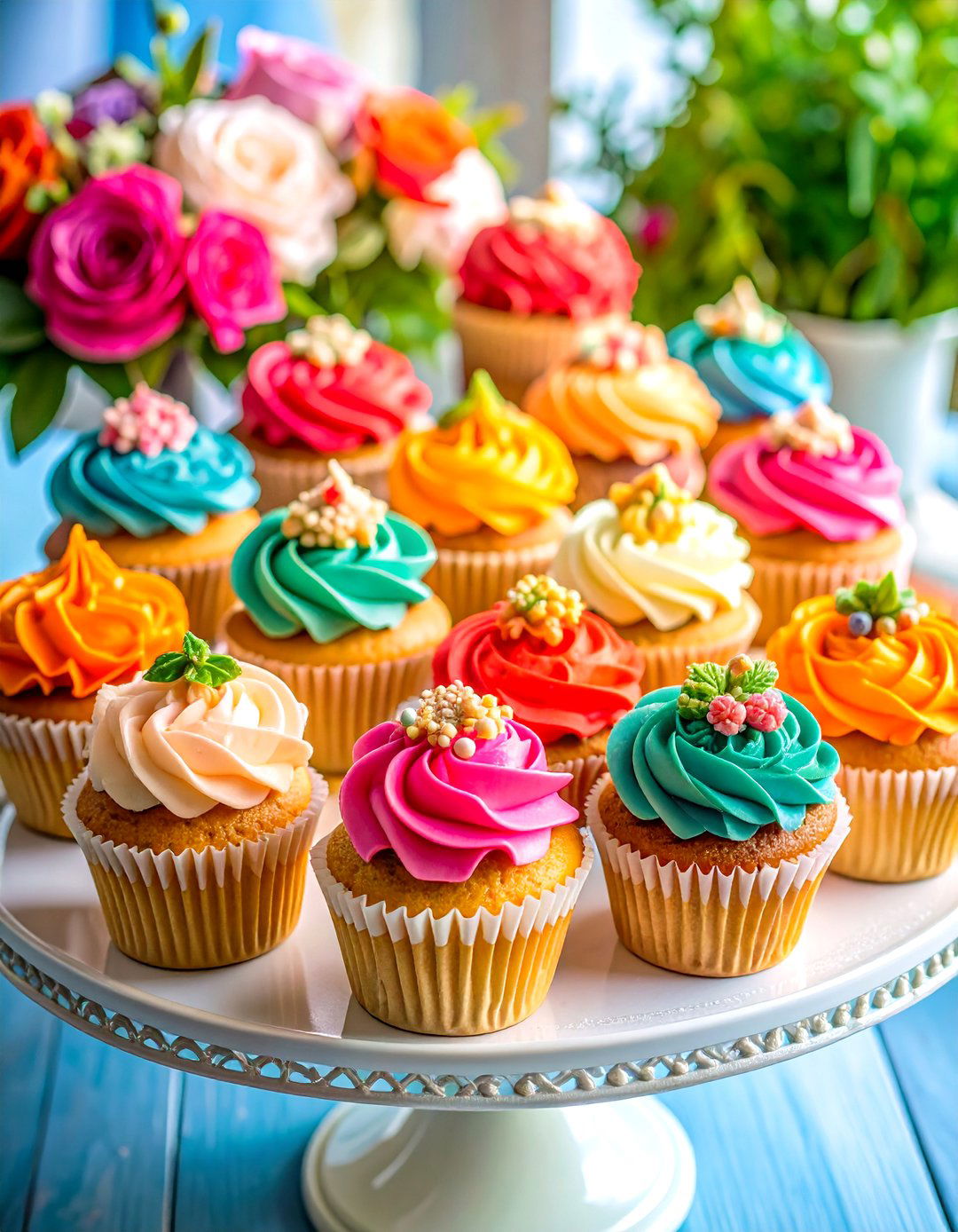 Textured Buttercream Wedding Cupcakes with Piped Details - 20 Wedding Cupcake Ideas