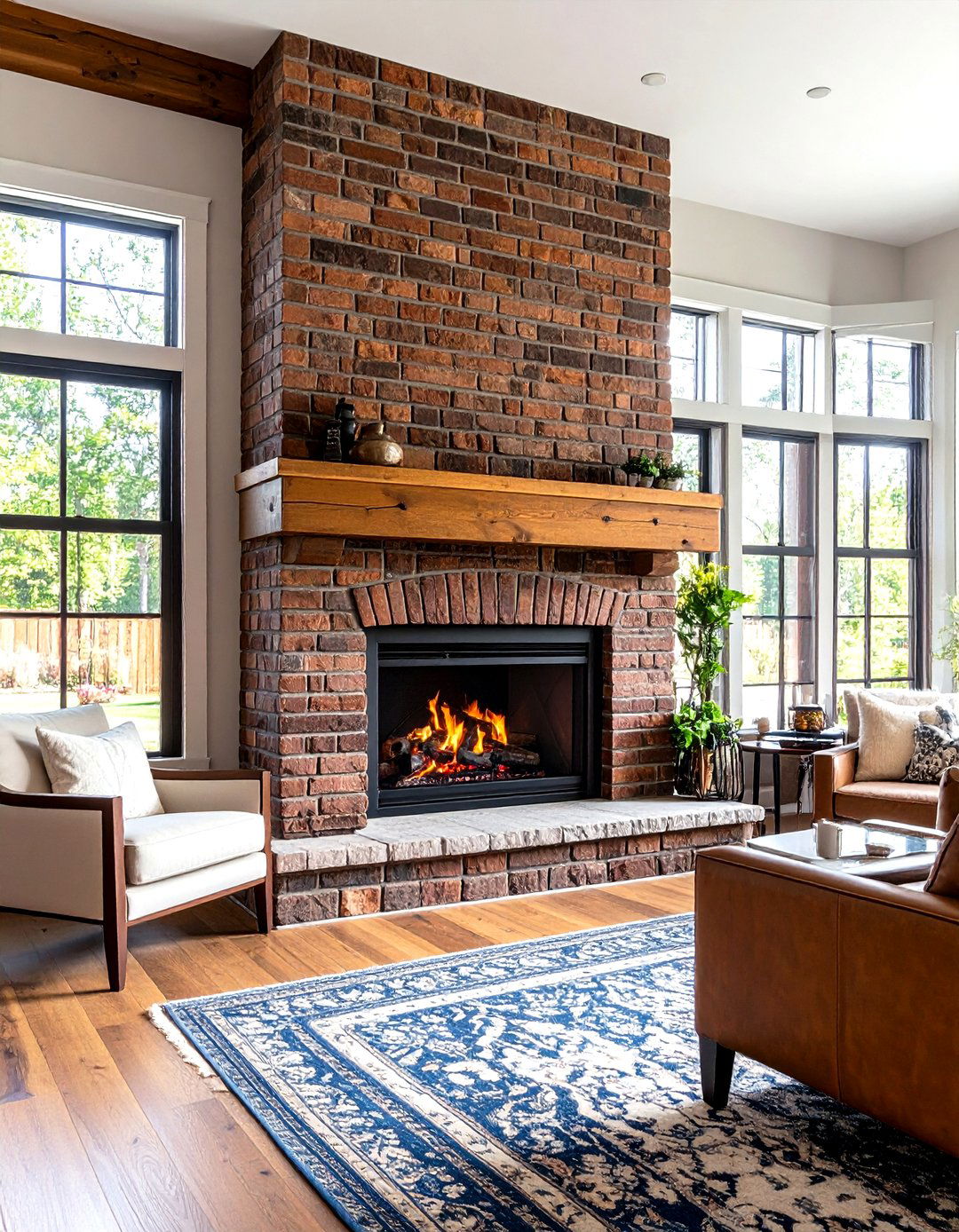 Textured Clinker Brick Statement - 20 Craftsman-style Fireplace Ideas