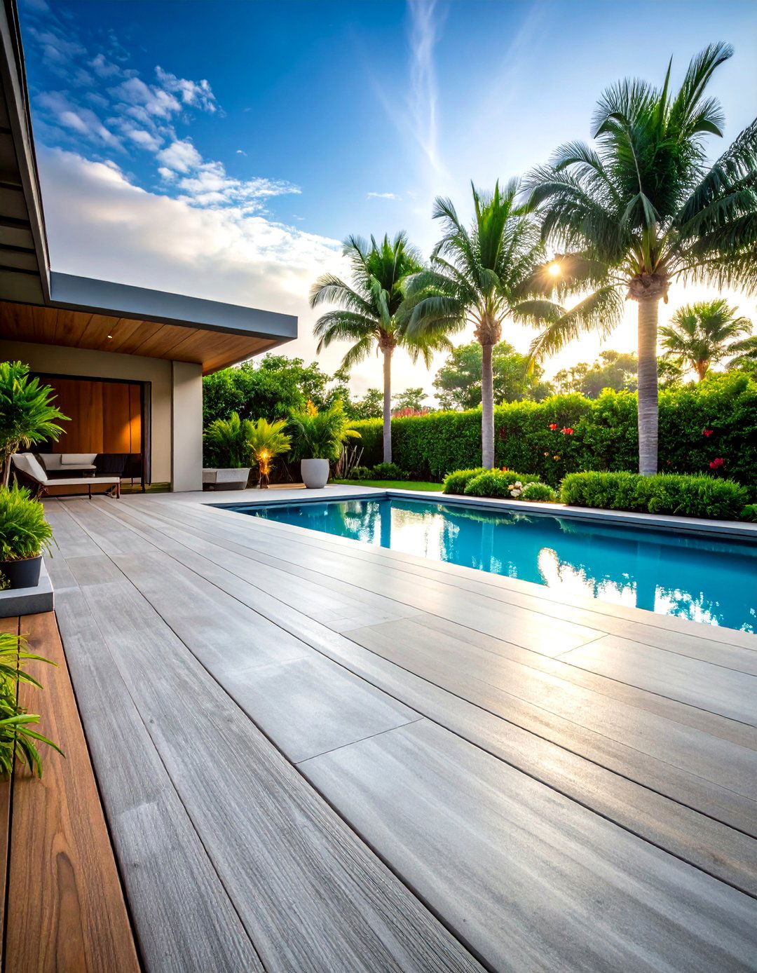 Textured Concrete Deck with Anti Slip Surface - 20 Concrete Deck Ideas