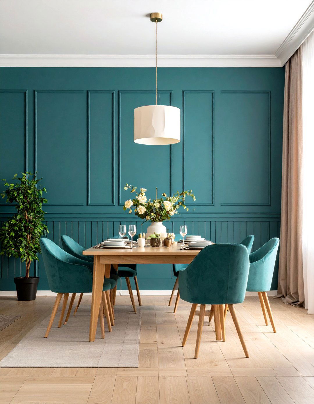 Textured Dining Room Wall Wainscoting - 20 Dining Room Wall Decor Ideas