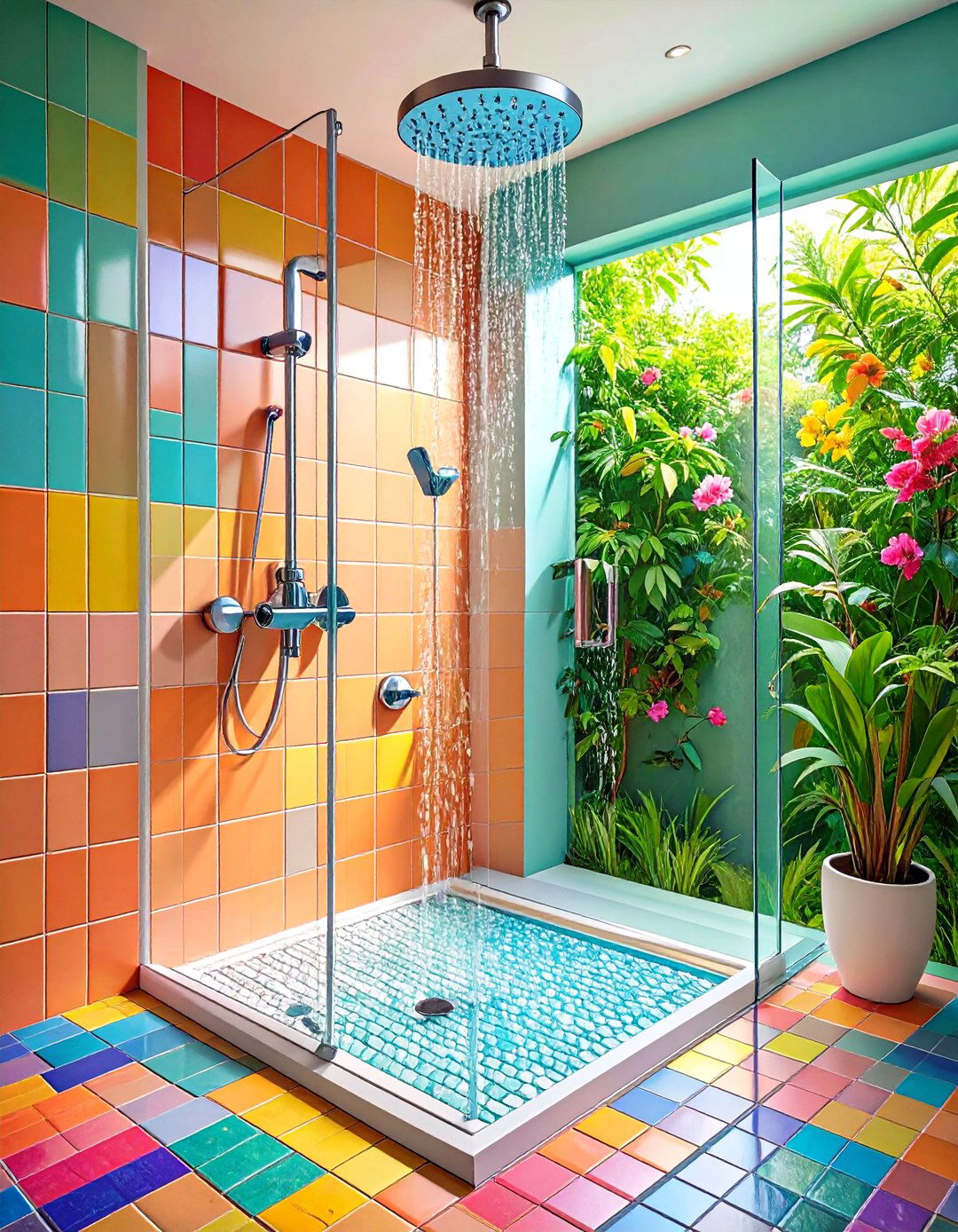 Textured Floor Tiles for Grip - 20 Small Bathroom Walk in Shower Ideas
