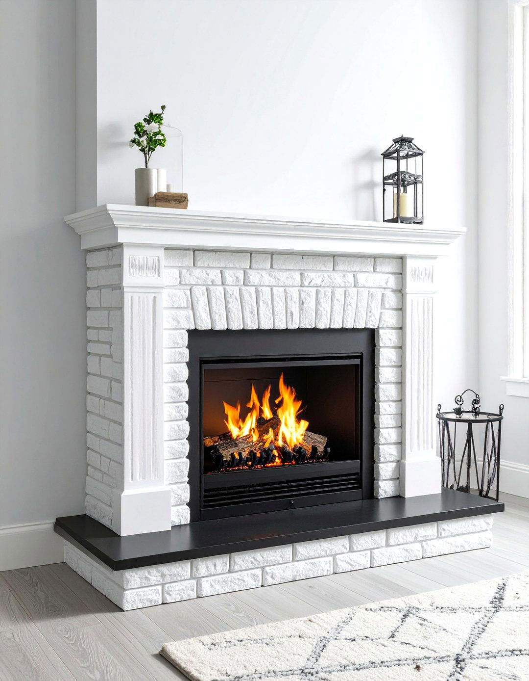 Textured German Smear Fireplace Finish - 20 Fireplace Paint Ideas